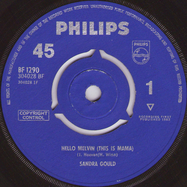 Sandra Gould - Hello Melvin (this Is Mama) (45-Tours Usagé)