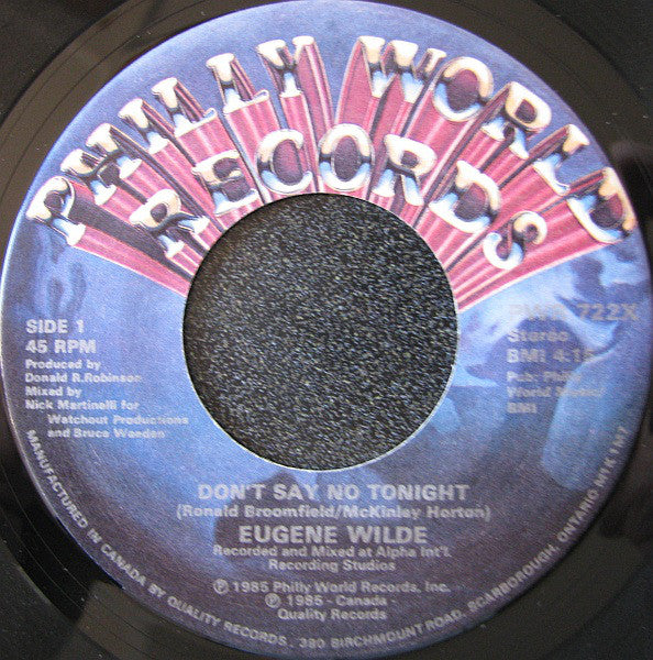 Eugene Wilde - Dont Say No Tonight (45-Tours Usagé)