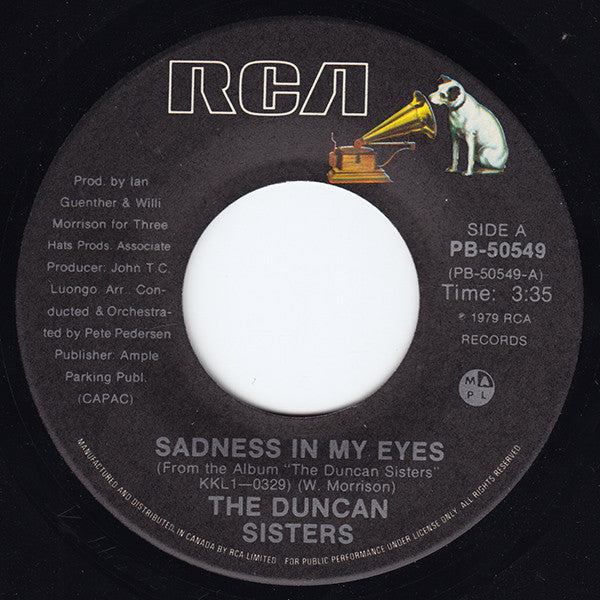 Duncan Sisters - Sadness In My Eyes (45-Tours Usagé)