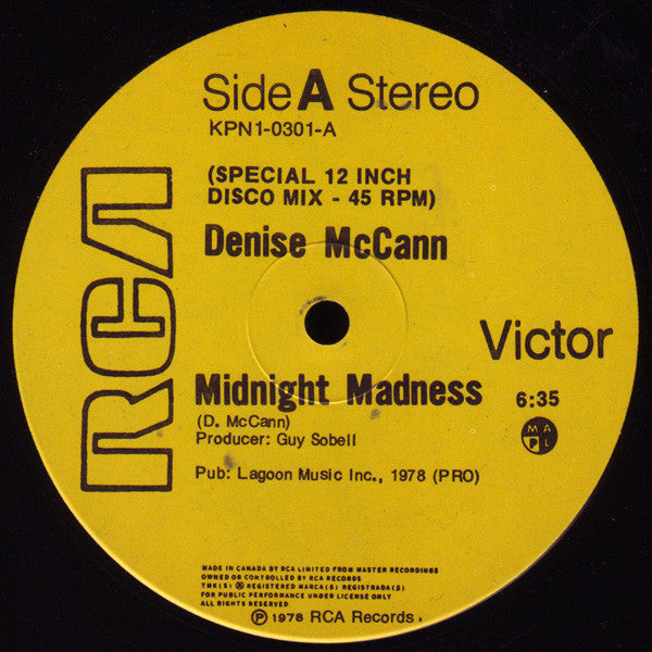 Denise McCann - Midnight Madness (Vinyle Usagé)