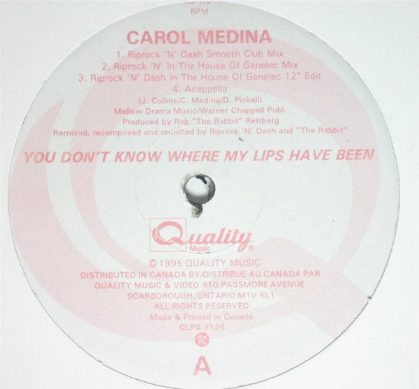 Carol Medina - You Dont Know Where My Lips Have Been (Vinyle Usagé)