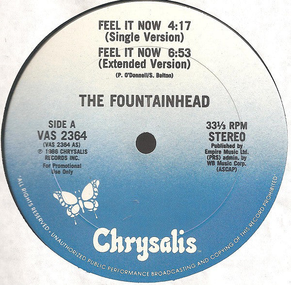 Fountainhead - Feel It Now / Rhythm Method (Vinyle Usagé)