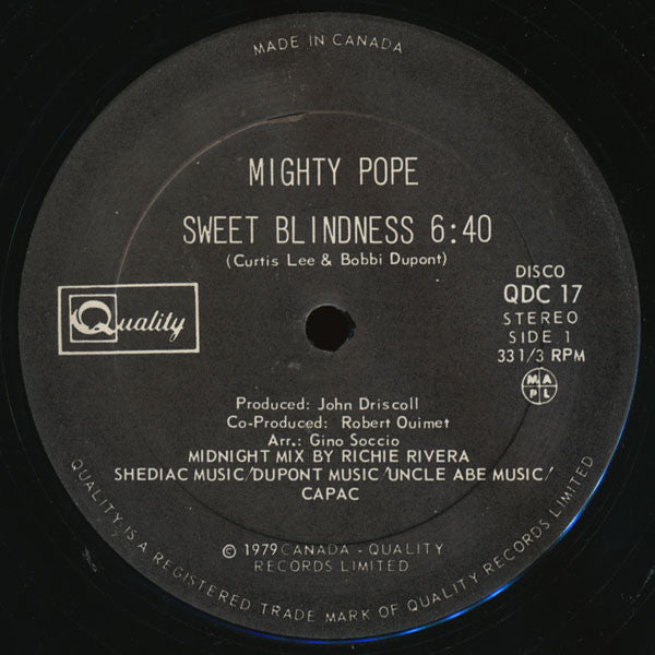 Mighty Pope - Sweet Blindness (Vinyle Usagé)