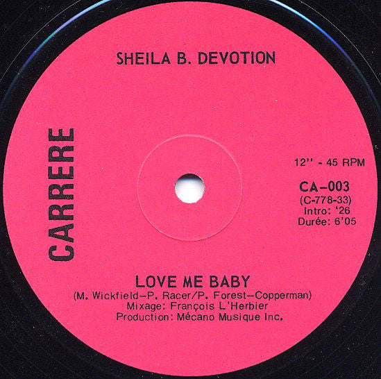 Sheila B Devotion - Love Me Baby (Vinyle Usagé)