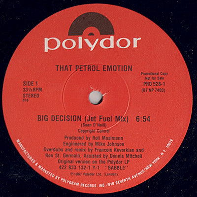 That Petrol Emotion - Big Decision (Jet Fuel Mix) (Vinyle Usagé)