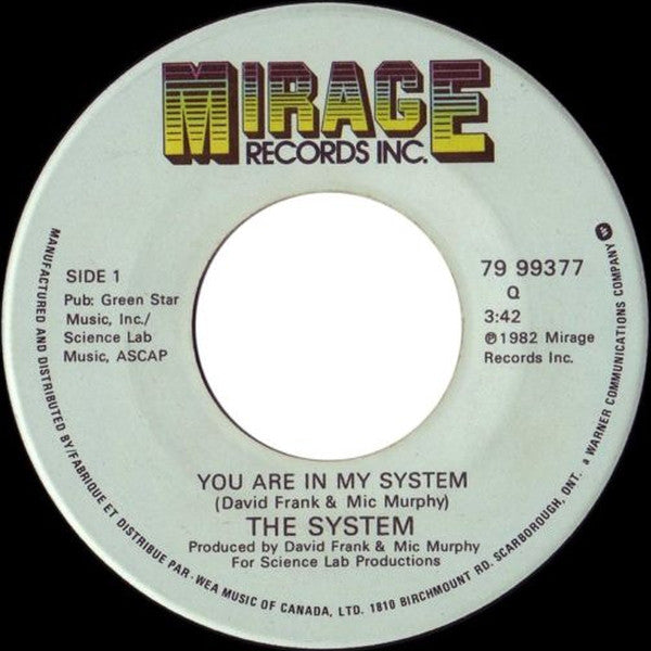 The System - You Are In My System / Now I Am Electric (45-Tours Usagé)