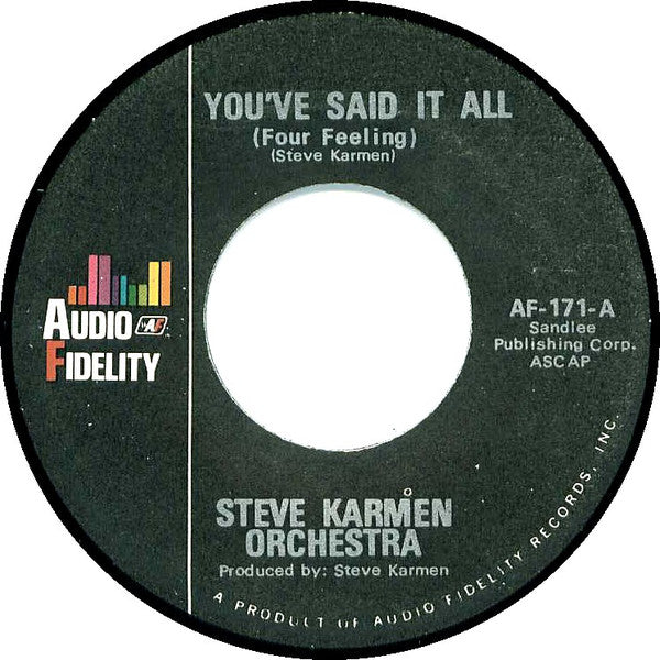 Steve Karmen Orchestra - Youve Said It All (45-Tours Usagé)