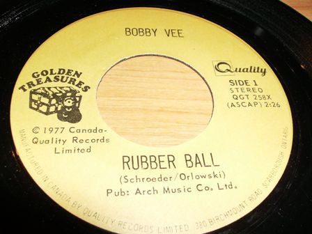 Bobby Vee - Rubber Ball / Run To Him (45-Tours Usagé)