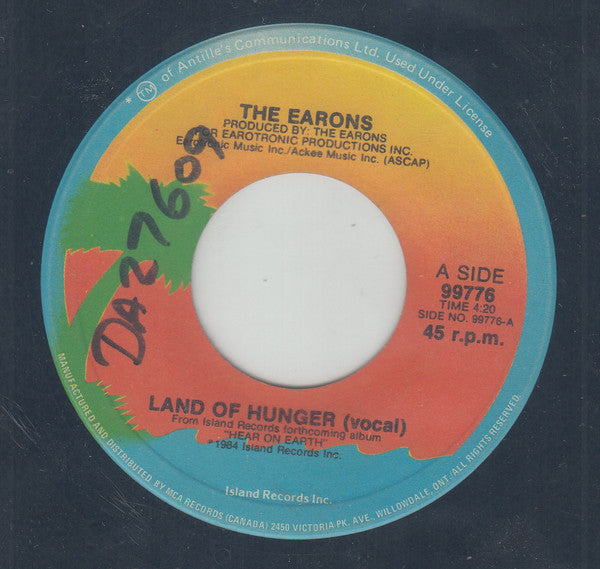 The Earons - Land Of Hunger (45-Tours Usagé)