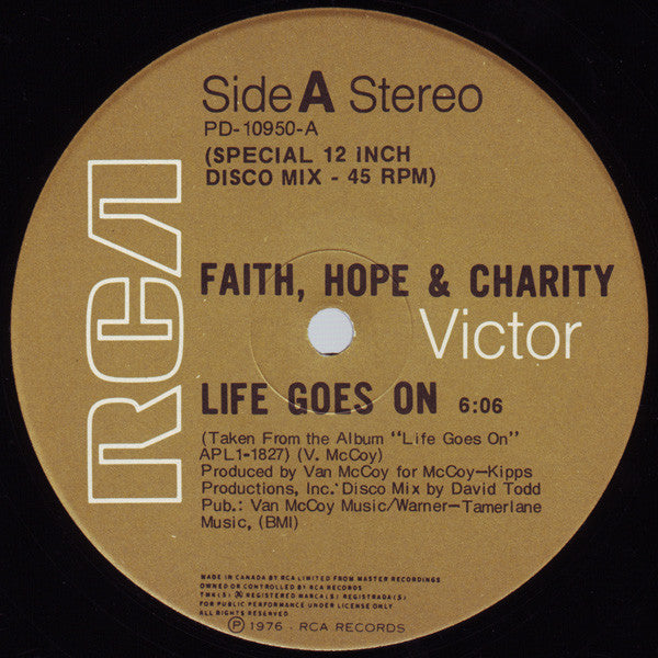 Faith Hope and Charity - Life Goes On (Vinyle Usagé)