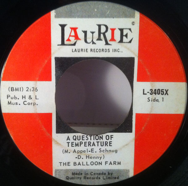 The Balloon Farm - A Question Of Temperature / Hurtin For Your Love (45-Tours Usagé)