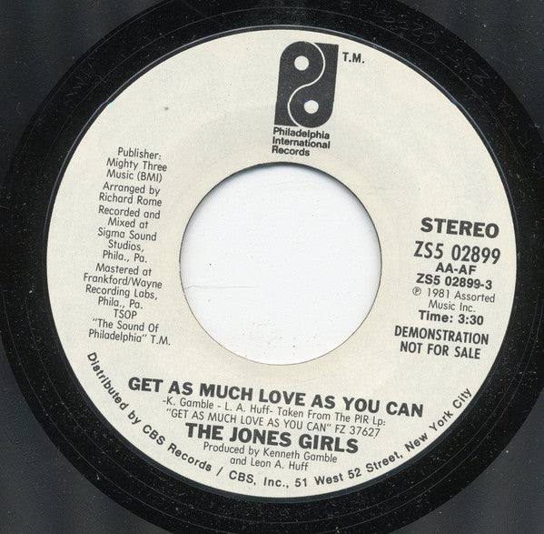 The Jones Girls - Get As Much Love As You Can (45-Tours Usagé)