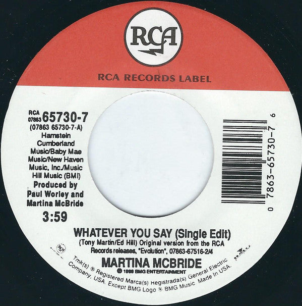 Martina Mcbride - Whatever You Say (45-Tours Usagé)