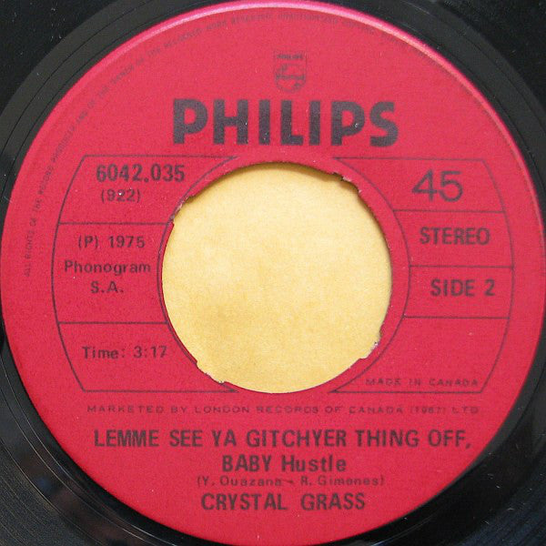 Crystal Grass - Lemme See Ya Gitchyer Thing Off Baby - Hustle (45-Tours Usagé)