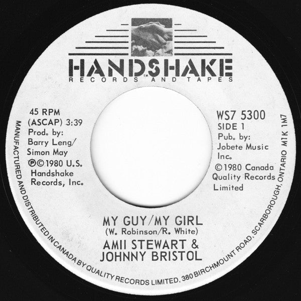 Amii Stewart And Johnny Bristol - My Guy / My Girl (45-Tours Usagé)