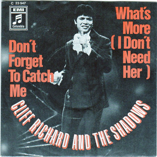 Cliff Richard And The Shadows - Dont Forget To Catch Me / Whats More (i Dont Need Her) (45-Tours Usagé)