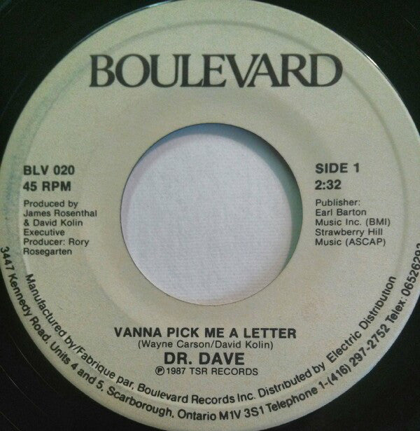 Dr Dave - Vanna Pick Me A Letter (45-Tours Usagé)