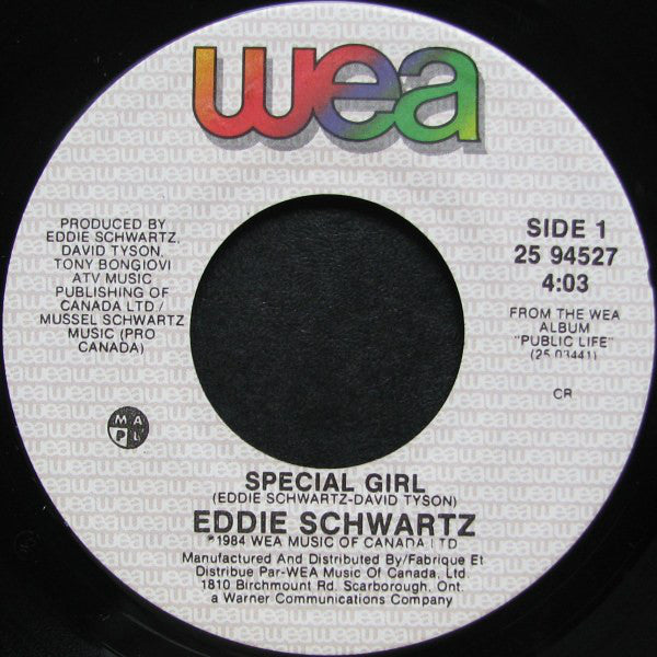 Eddie Schwartz - Special Girl / Feed The Fire (45-Tours Usagé)