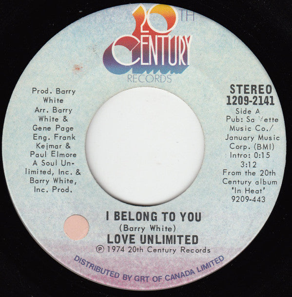 Love Unlimited - I Belong To You (45-Tours Usagé)