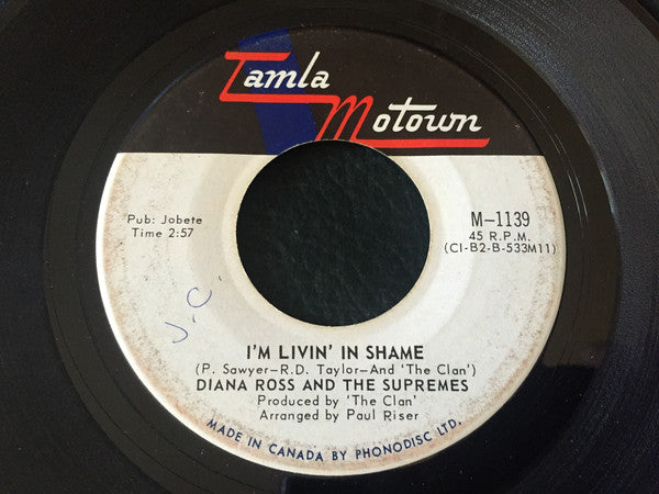 The Supremes - Im Livin In Shame / Im So Glad I Got Somebody (like You Around) (45-Tours Usagé)