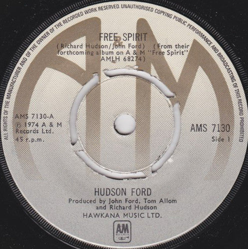 Hudson-ford - Free Spirit (45-Tours Usagé)