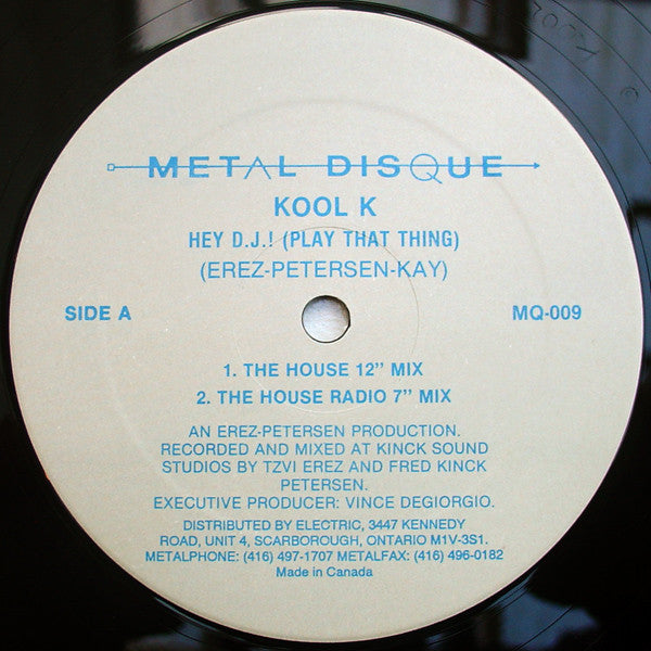 Kool K (3) - Hey Dj! (play That Thing) (Vinyle Usagé)