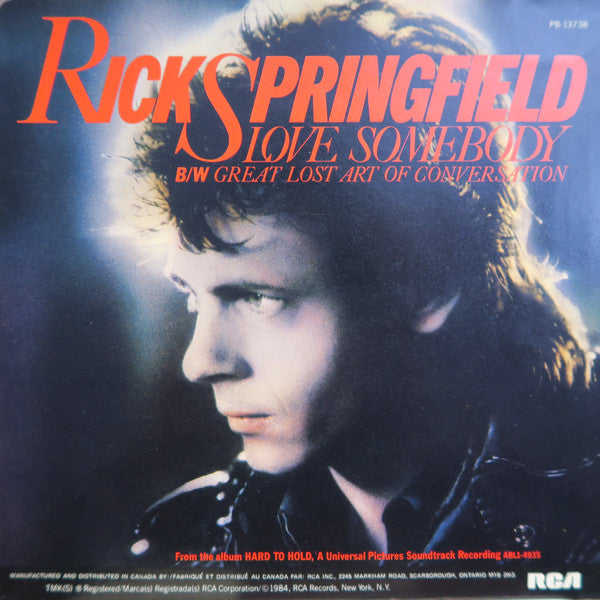 Rick Springfield - Love Somebody (45-Tours Usagé)