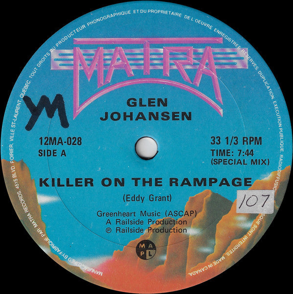 Glen Johansen - Killer on the Rampage (Vinyle Usagé)