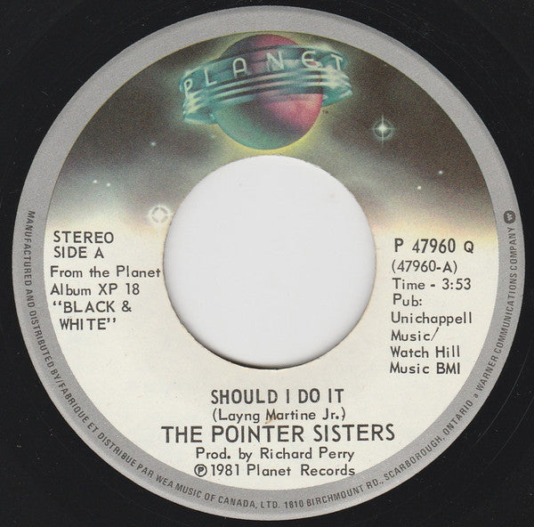 Pointer Sisters - Should I Do It (45-Tours Usagé)