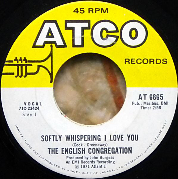 Congregation (2) - Softly Whispering I Love You (45-Tours Usagé)