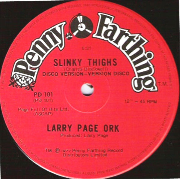 Larry Page Orchestra - Slinky Thighs (Vinyle Usagé)