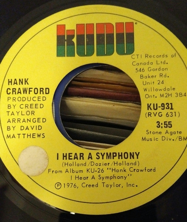 Hank Crawford - I Hear A Symphony (45-Tours Usagé)