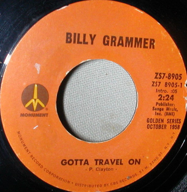 Billy Grammer - Gotta Travel On (45-Tours Usagé)