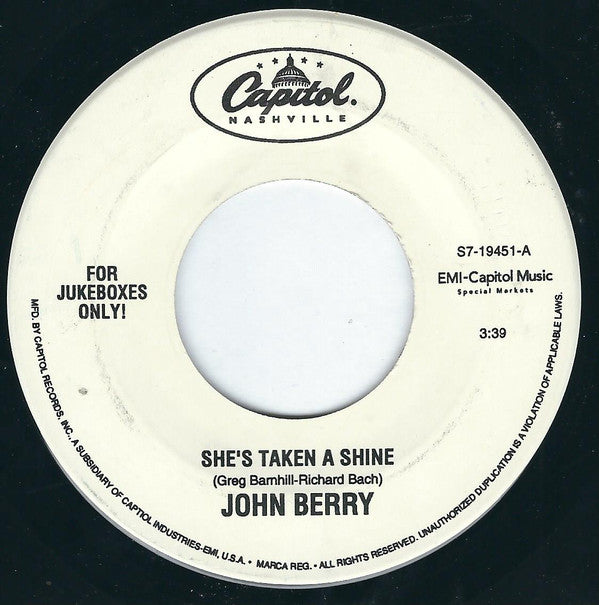 John Berry (8) - Shes Taken A Shine (45-Tours Usagé)