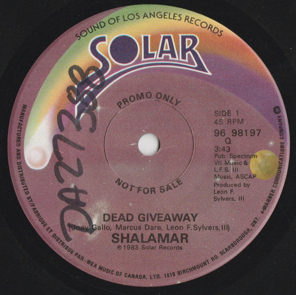Shalamar - Dead Giveaway (45-Tours Usagé)
