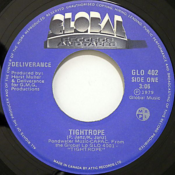 Deliverance (9) - Tightrope / Prince Of The Galaxies (45-Tours Usagé)