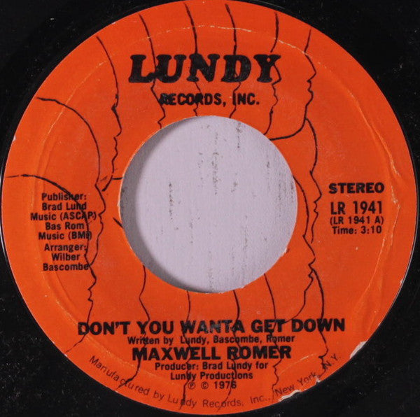 Maxwell Romer - Dont You Wanta Get Down (45-Tours Usagé)