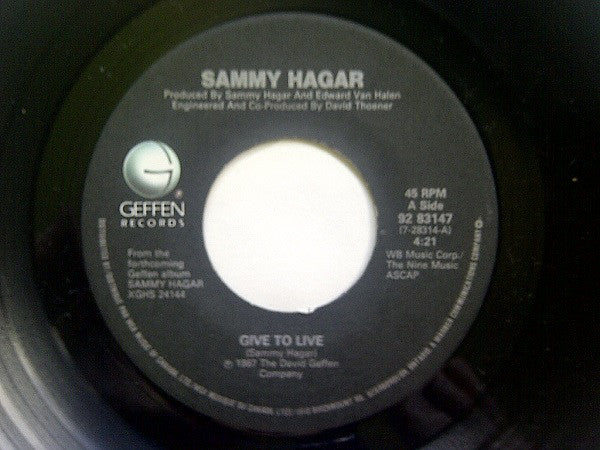 Sammy Hagar - Give To Live (45-Tours Usagé)