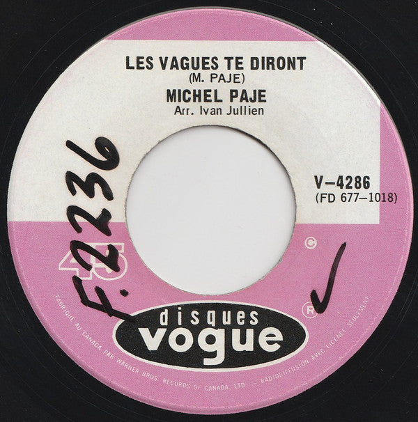 Michel Paje - Les Vagues Te Diront (45-Tours Usagé)