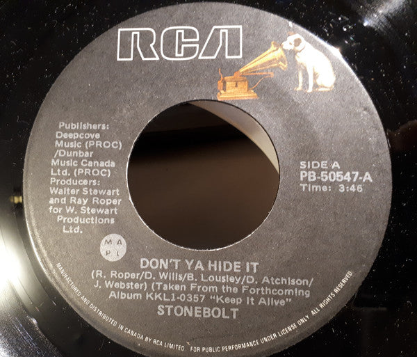 Stonebolt - Dont Ya Hide It (45-Tours Usagé)