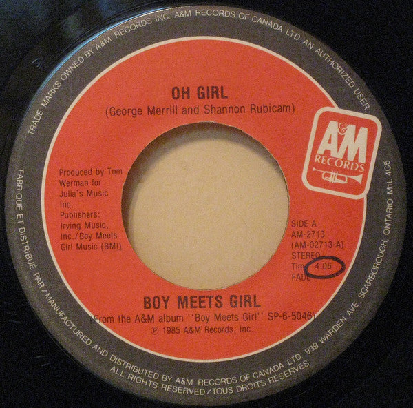 Boy Meets Girl - Oh Girl (45-Tours Usagé)
