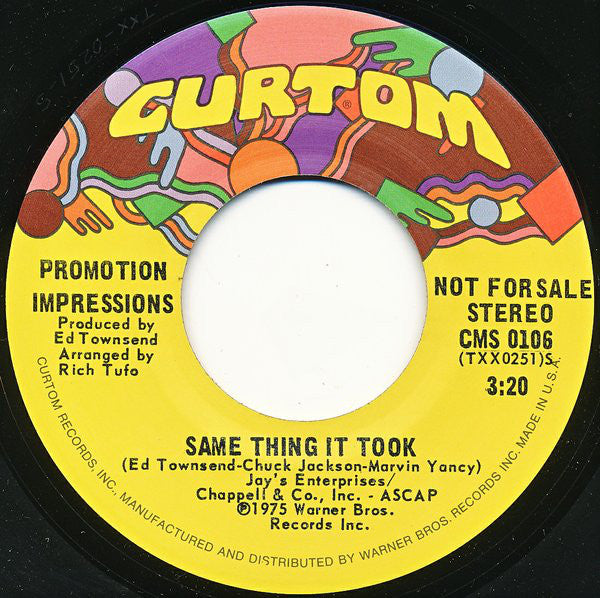 The Impressions - Same Thing It Took (45-Tours Usagé)