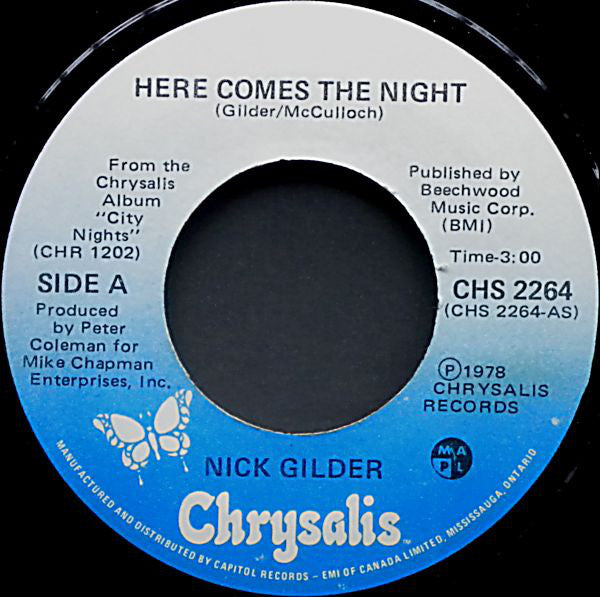 Nick Gilder - Here Comes The Night (45-Tours Usagé)