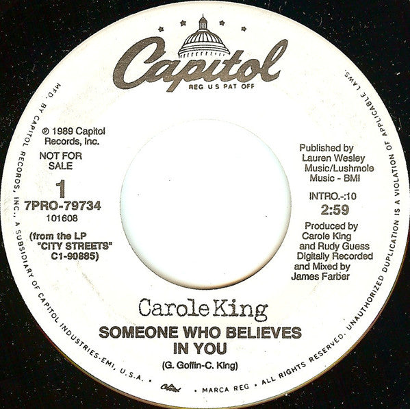 Carole King - Someone Who Believes In You (45-Tours Usagé)