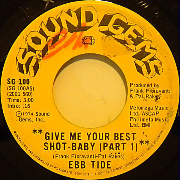 Ebb Tide - Give Me Your Best Shot - Baby (45-Tours Usagé)