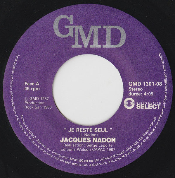 Jacques Nadon - Je Reste Seul (45-Tours Usagé)