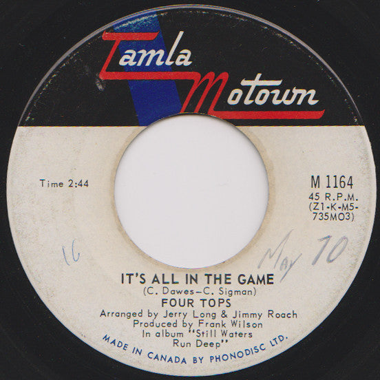 Four Tops - Its All In The Game / Love (is The Answer) (45-Tours Usagé)