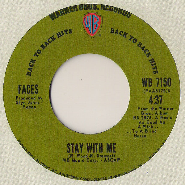 Faces (3) - Stay With Me / Miss Judys Farm (45-Tours Usagé)