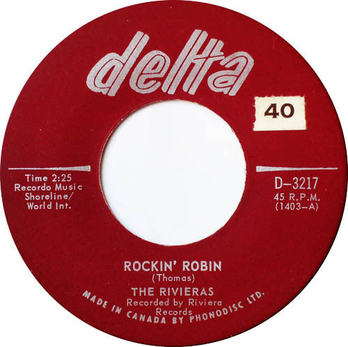 The Rivieras - Rockin Robin / Battle Line (45-Tours Usagé)