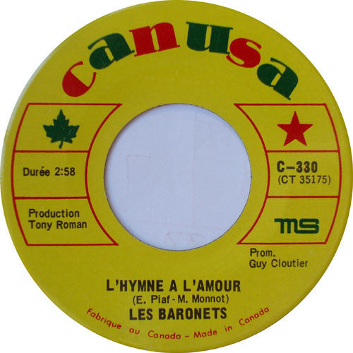 Les Baronets - Lhymne A Lamour / Avec Cette Bague (45-Tours Usagé)